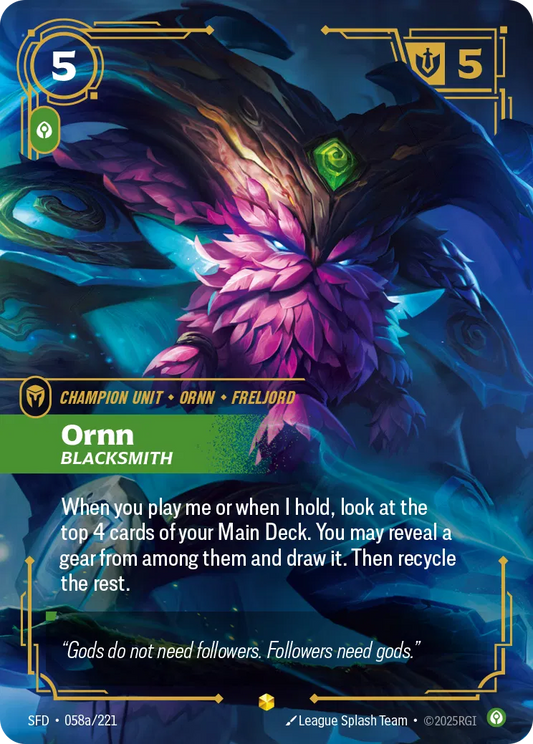 Ornn - Blacksmith (Alternate Art) - SFD 058a/221  (Foil)