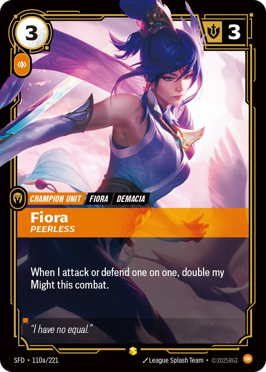 Fiora - Peerless (Alternate Art) - SFD 110a/221  (Foil)