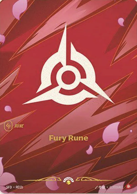 Fury Rune (R01b) - Riftbound Organized Play Promotional Cards R01b (Foil)
