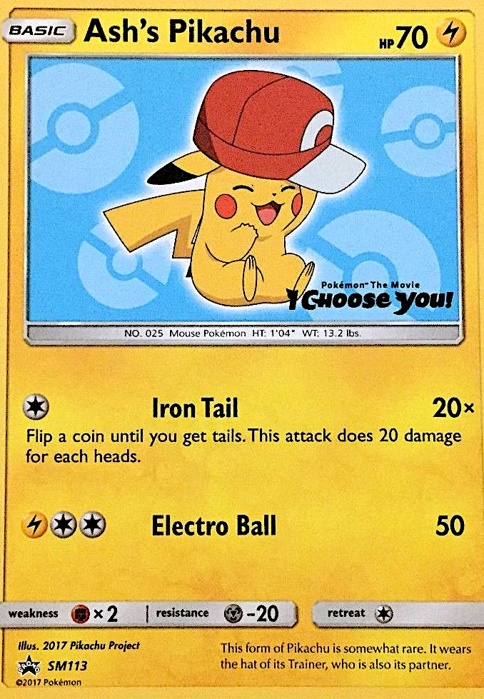 Ash's Pikachu - Sun & Moon Promo SM113 - Moderately Played