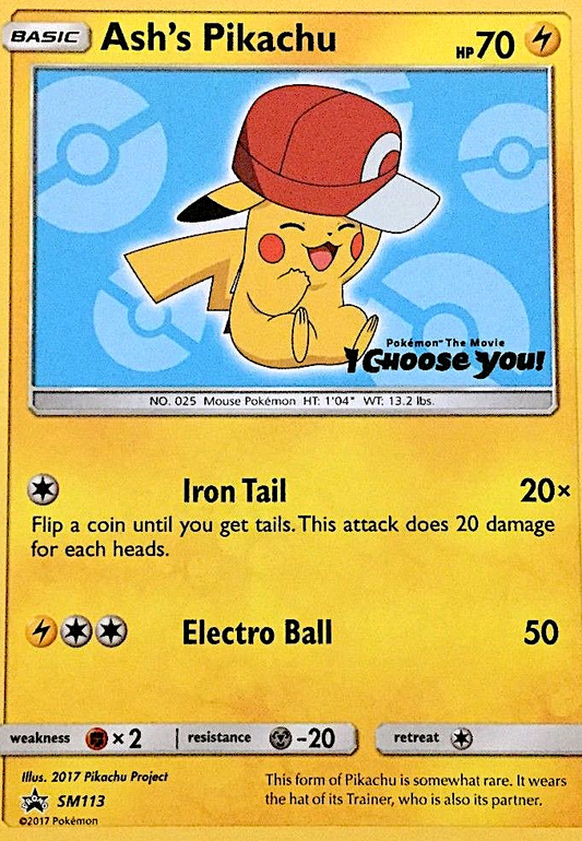 Ash's Pikachu - Sun & Moon Promo SM113 - Moderately Played