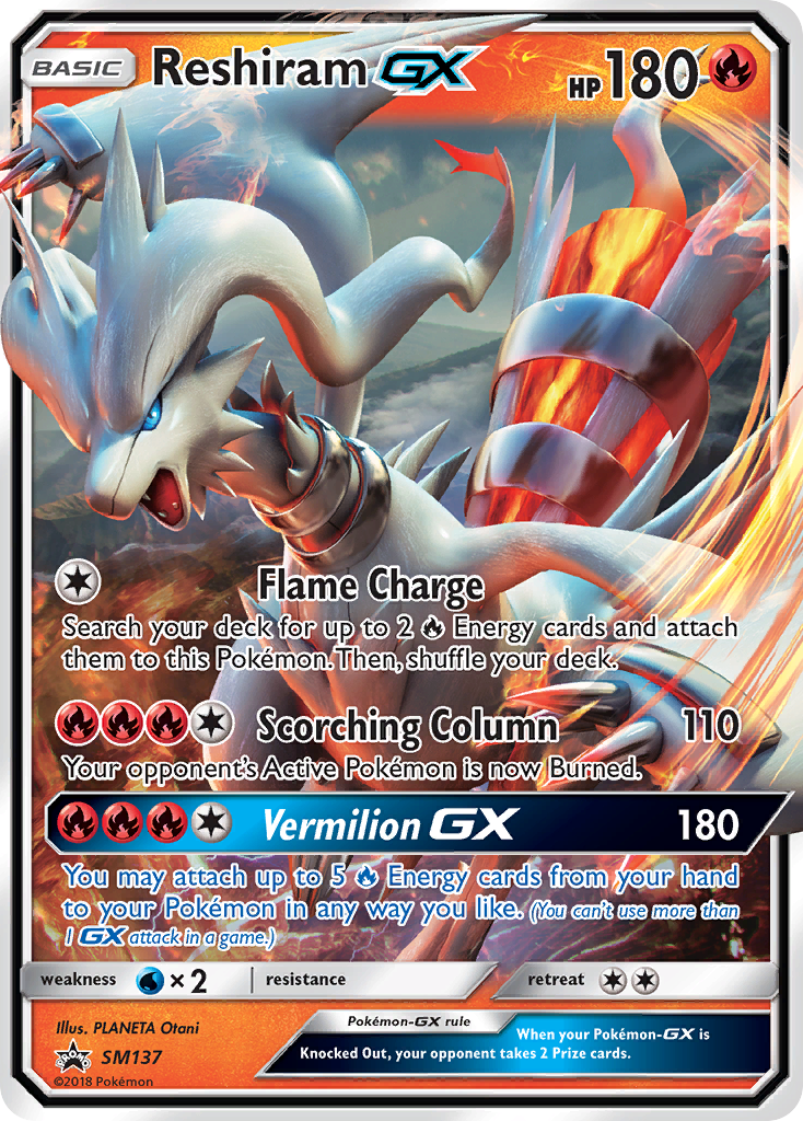 Reshiram GX - Sun & Moon Promo SM137 (Foil) - Damaged
