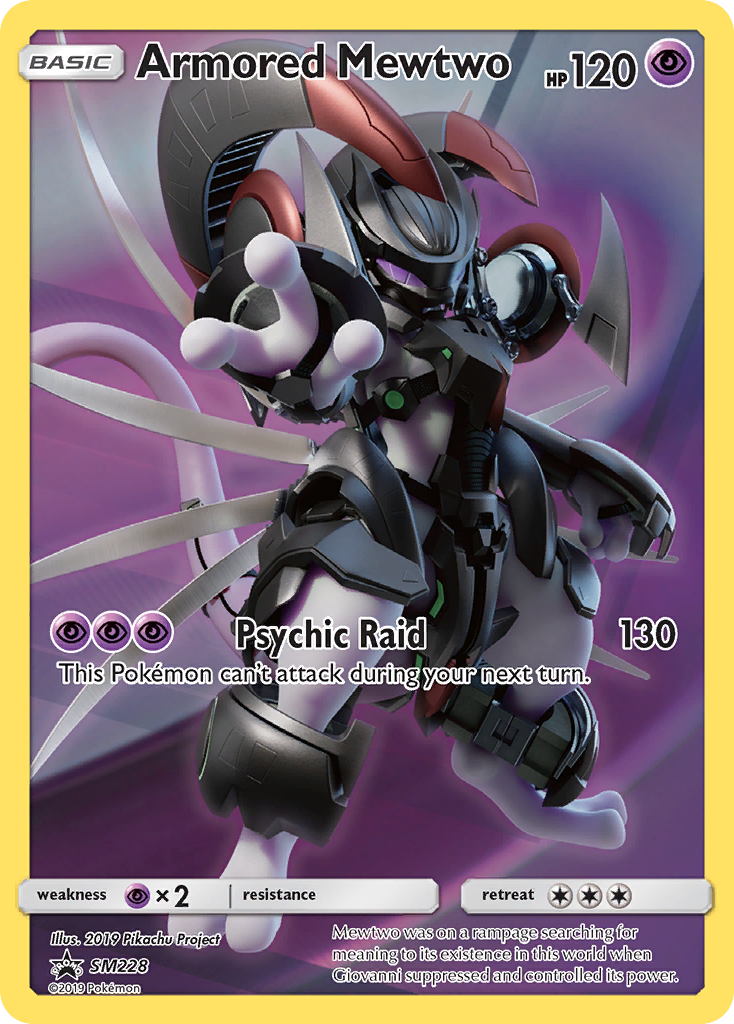 Armored Mewtwo - SM Black Star Promos SM228  (Foil) - Moderately Played