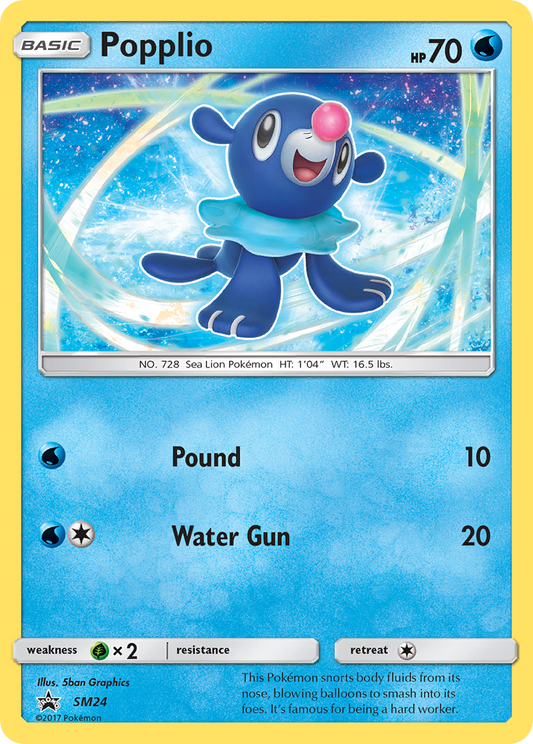 Popplio - Sun & Moon Promo SM24 (Foil) - Lightly Played