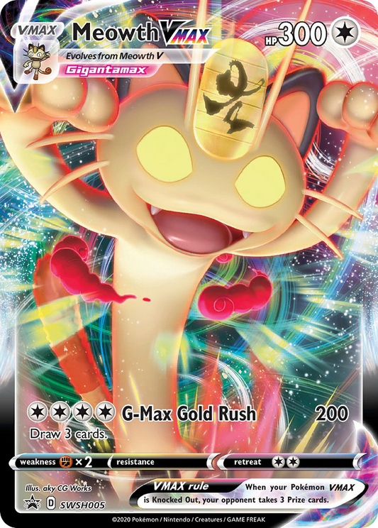 Meowth VMAX - SWSH Black Star Promos SWSH005  (Foil) - Near Mint