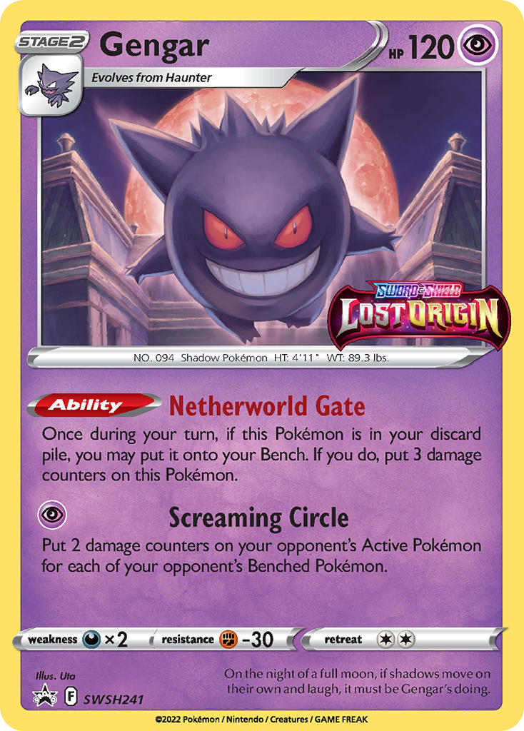 Gengar (Prerelease) - Sword & Shield Promo SWSH241  (Foil) - Near Mint - Ungraded