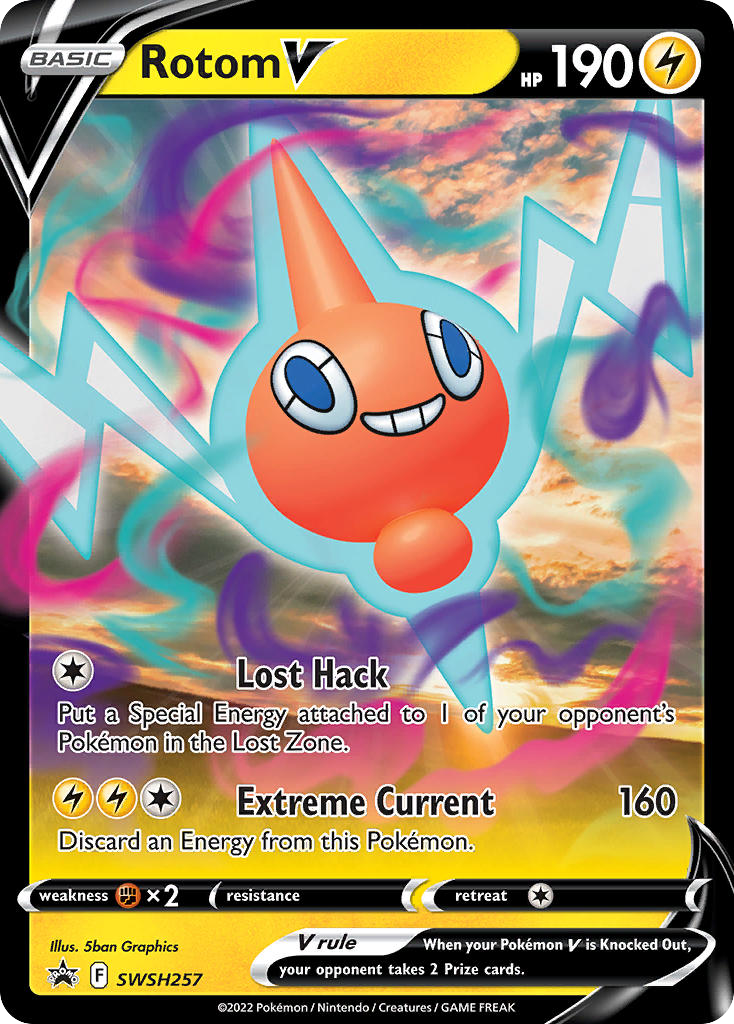 Rotom V - Sword & Shield Promo SWSH257 (Foil) - Moderately Played