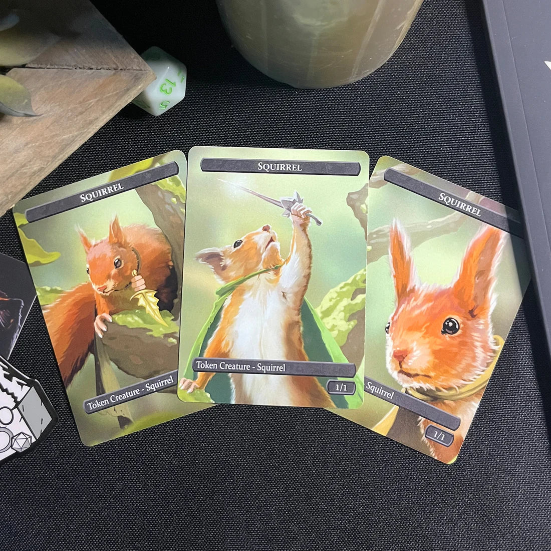 Caverns & Calicos Manacat Tokens & Proxies - Squirrel & Food Token Set