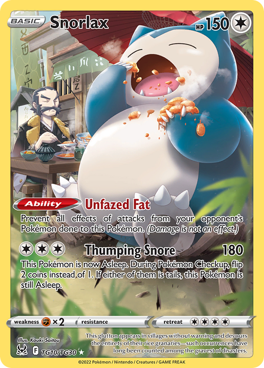 Snorlax - Lost Origin Trainer Gallery TG10/TG30  (Foil) - Near Mint - Ungraded
