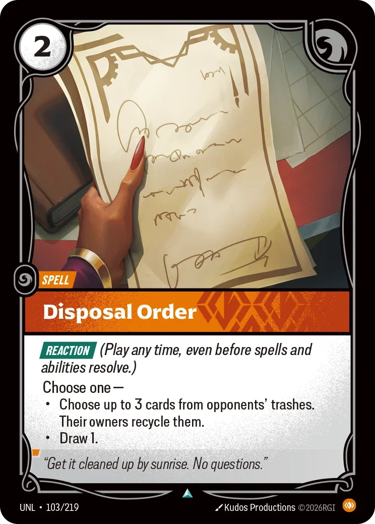 Disposal Order - Unleashed 103