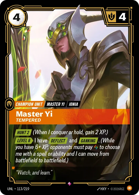 Master Yi - Tempered - Unleashed 113 (Foil)