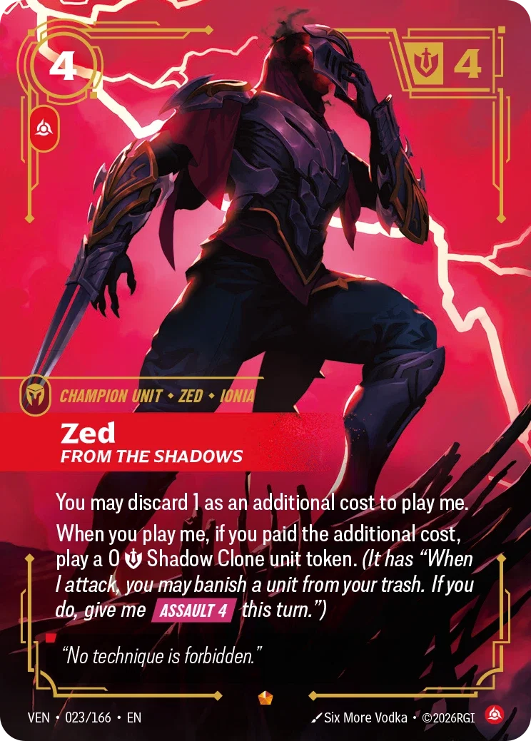 Zed, From the Shadows - Vendetta 023/166 (Foil)