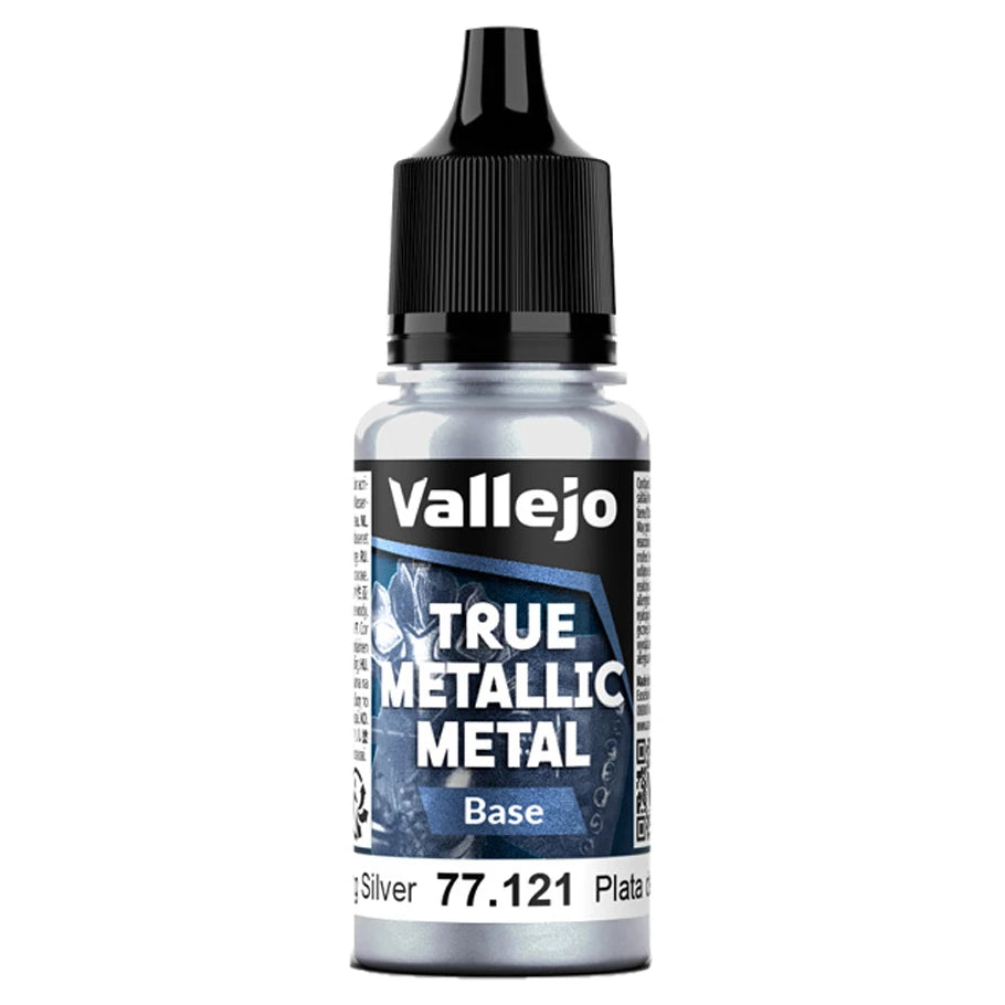 Vallejo True Metallic Metal: Base: Sterling Silver (18ml)