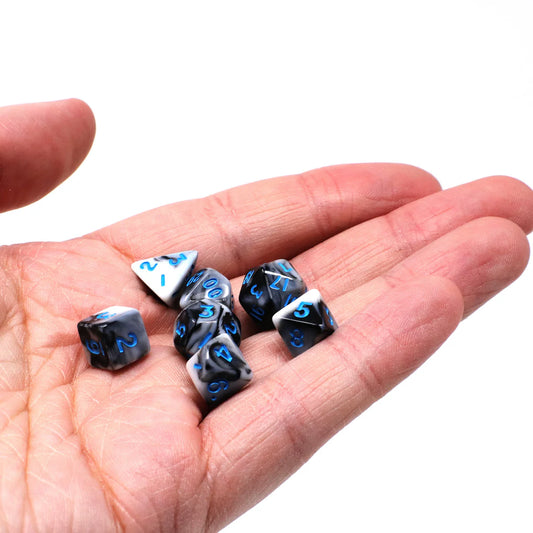 Critlings 7pc Mini RPG Set - Cobalt Noir - Die Hard Dice