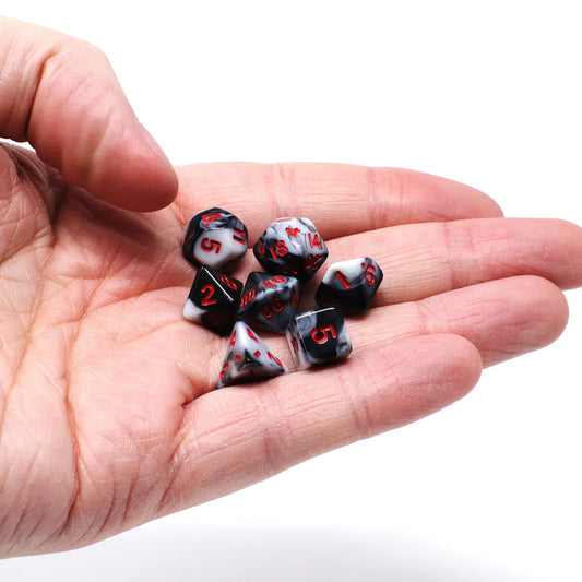 Critlings 7pc Mini RPG Set - Crimson Noir - Die Hard Dice