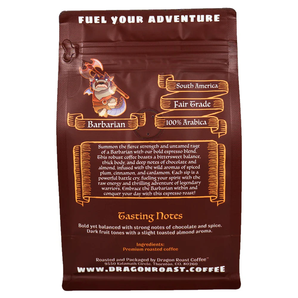 Dragon Roast Coffee - Barbarian Roast (10oz Whole Bean)