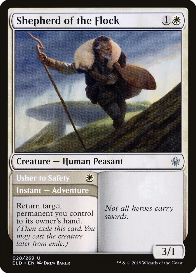 Shepherd of the Flock // Usher to Safety - Throne of Eldraine 28 (Foil)