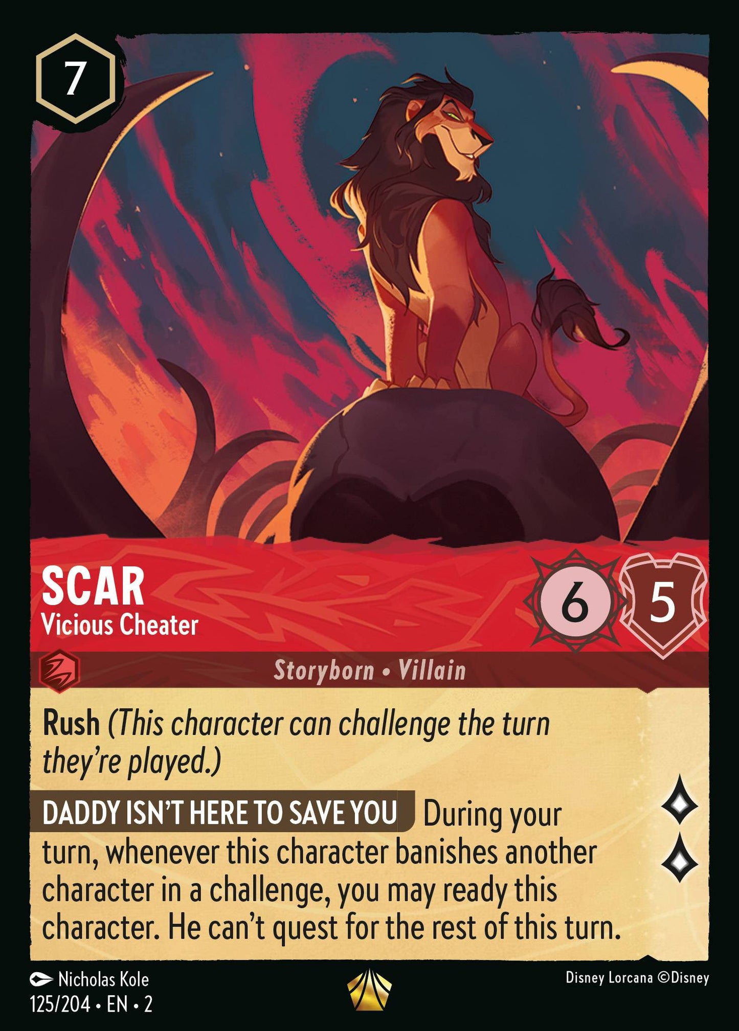 Scar - Vicious Cheater - Rise of the Floodborn 125/204 - Near Mint