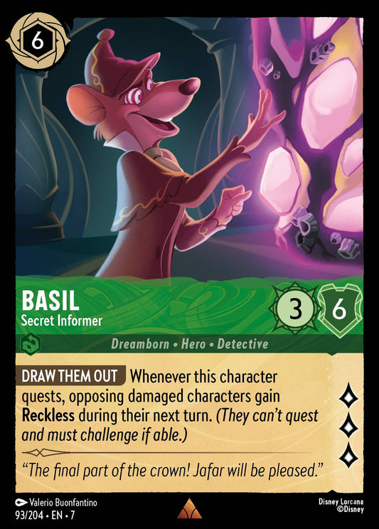 Basil - Secret Informer - Archazia's Island 93/204  (Foil) - Near Mint - Ungraded