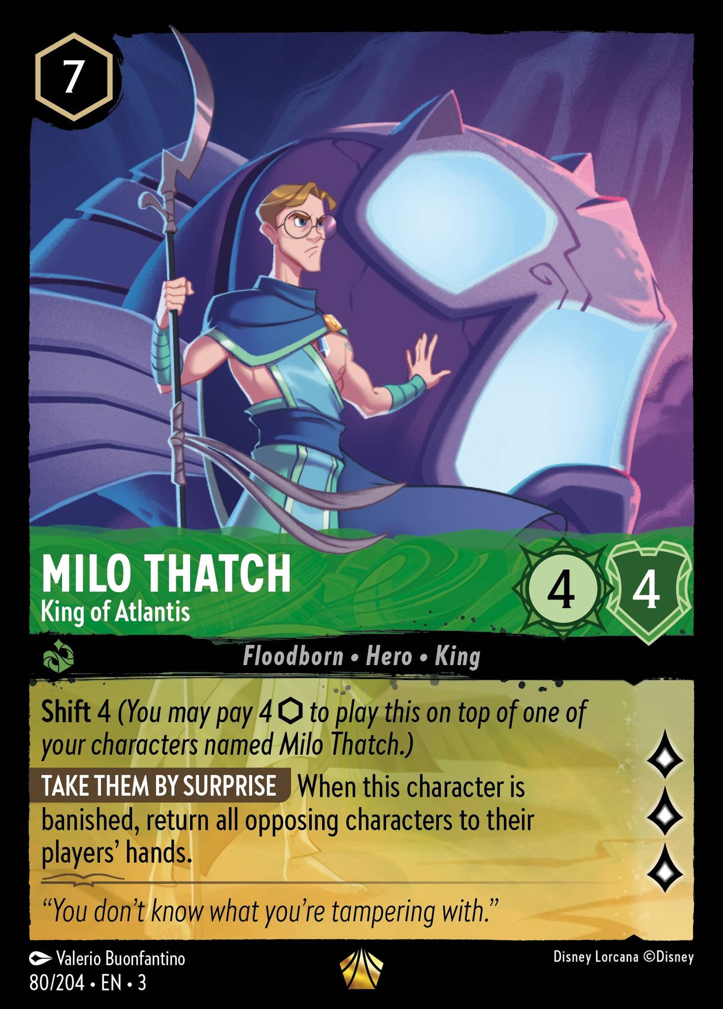 Milo Thatch - King of Atlantis - Into the Inklands 80/204 (Foil) - Near Mint