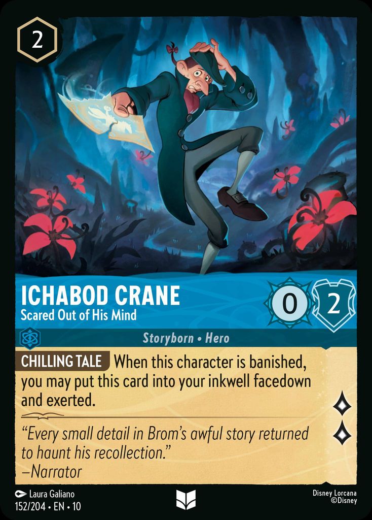 Ichabod Crane - Scared Out of His Mind - Whispers in the Well 152/204  (Foil) - Near Mint - Ungraded