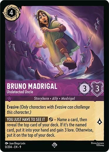 Bruno Madrigal - Undetected Uncle - Fabled 0/204  (Foil) - Near Mint - Ungraded