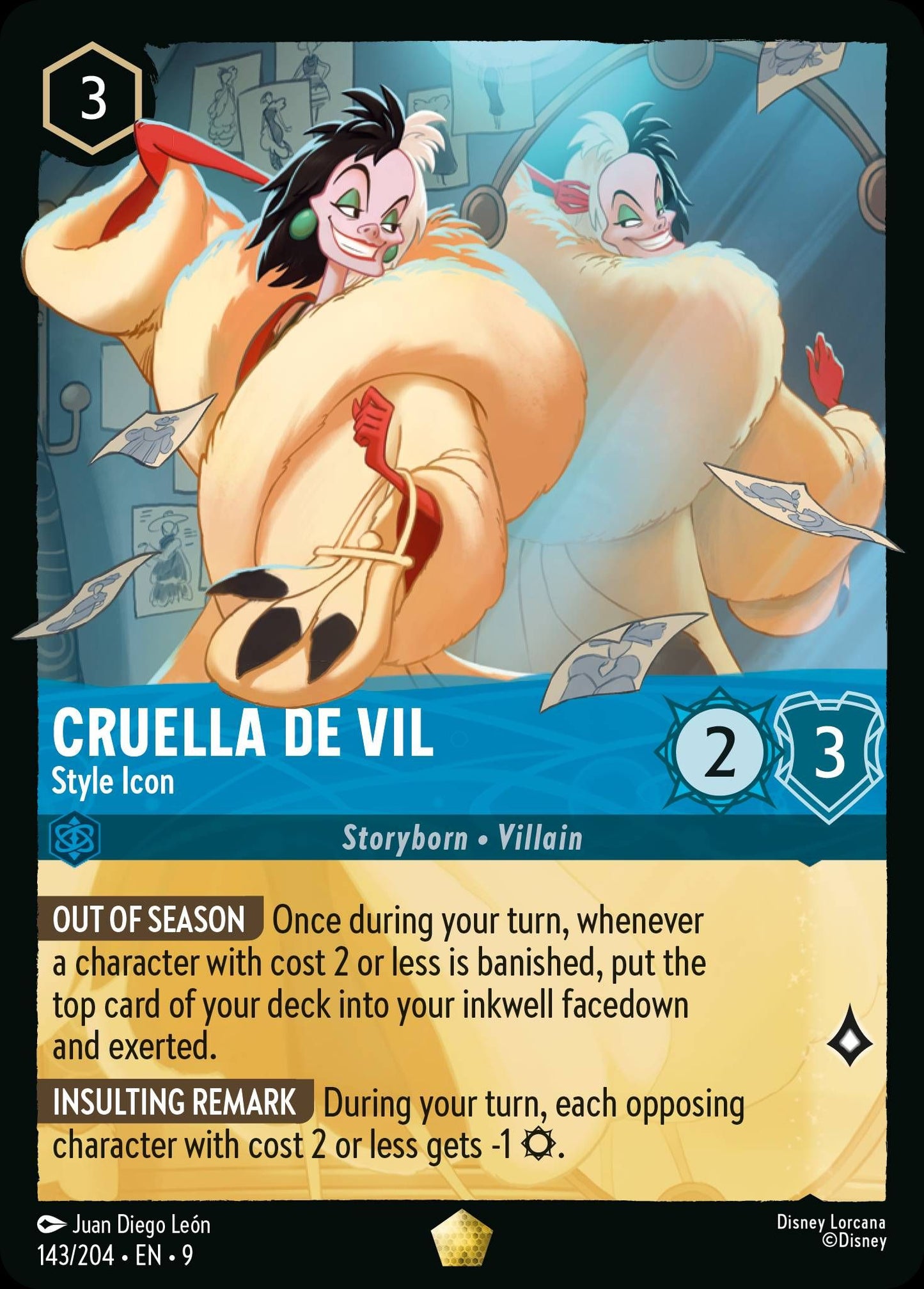 Cruella De Vil - Style Icon - Fabled 143/204 - Near Mint