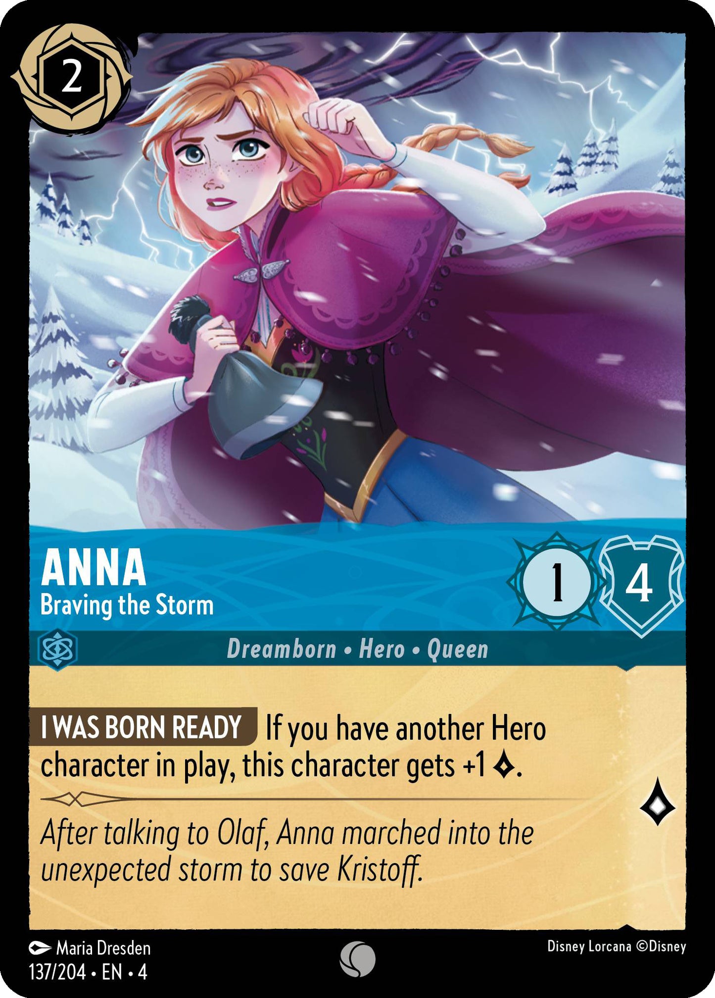 Anna - Braving the Storm - Ursula's Return 137/204 (Foil) - Near Mint