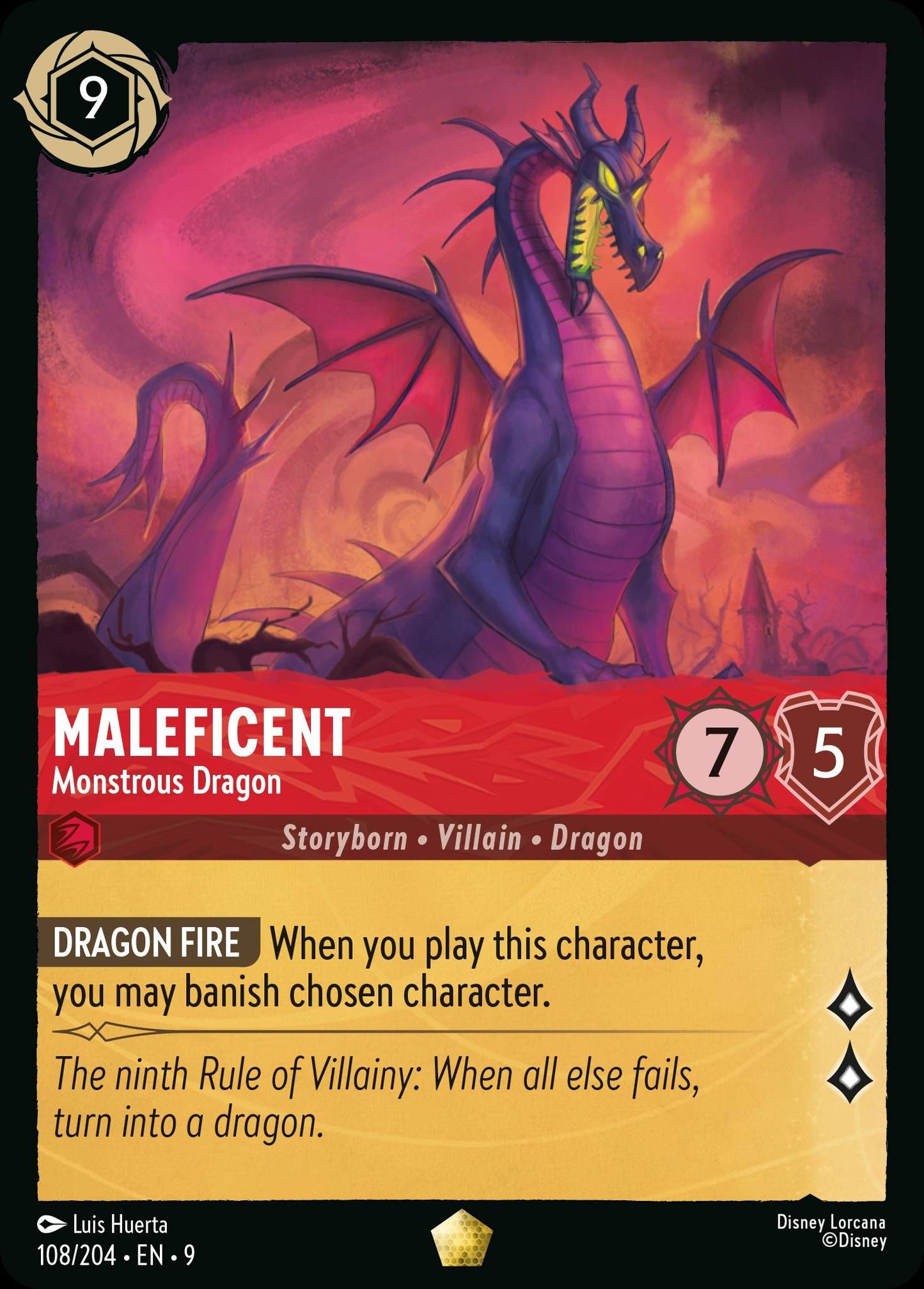 Maleficent - Monstrous Dragon - Fabled 108/204 - Near Mint