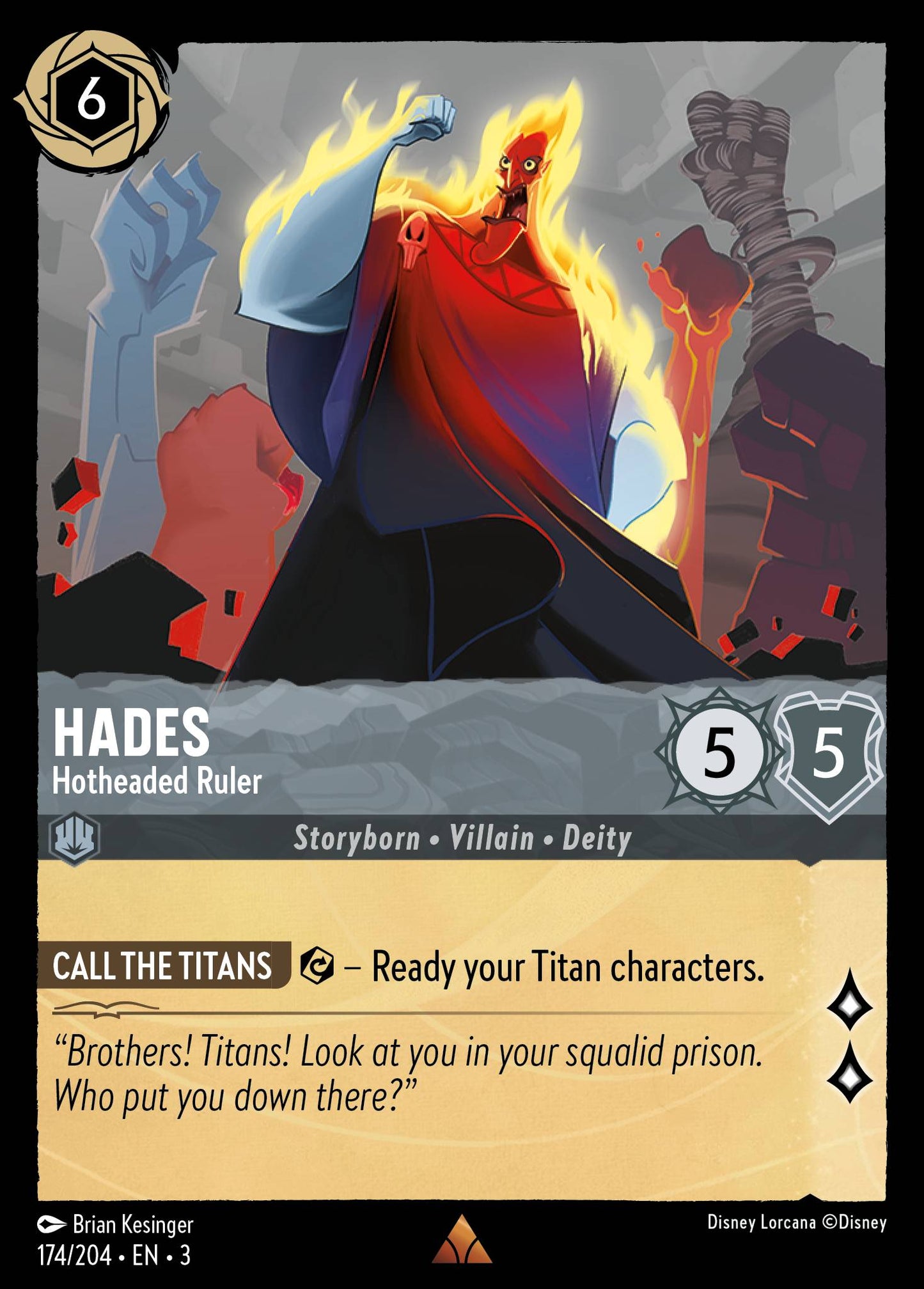 Hades - Hotheaded Ruler -  174/204 (Foil)