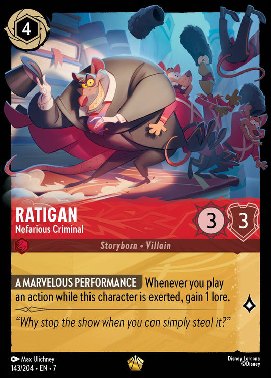 Ratigan - Nefarious Criminal - Archazia's Island 143/204  (Foil) - Near Mint - Ungraded