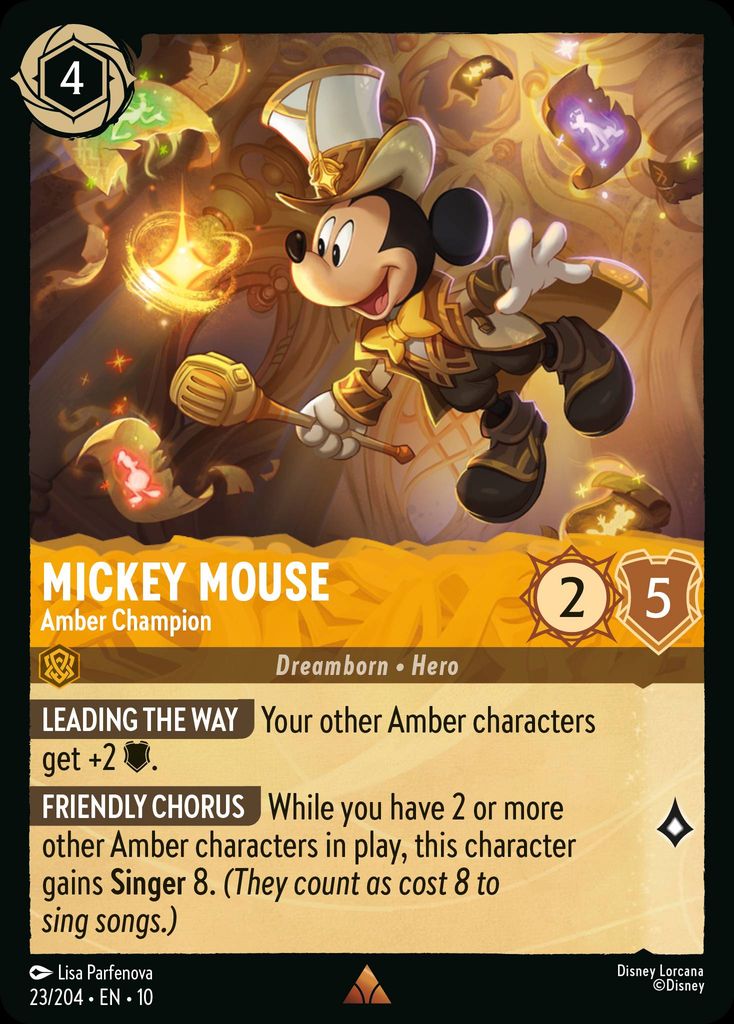Mickey Mouse - Amber Champion - Whispers in the Well 23/204 - Near Mint