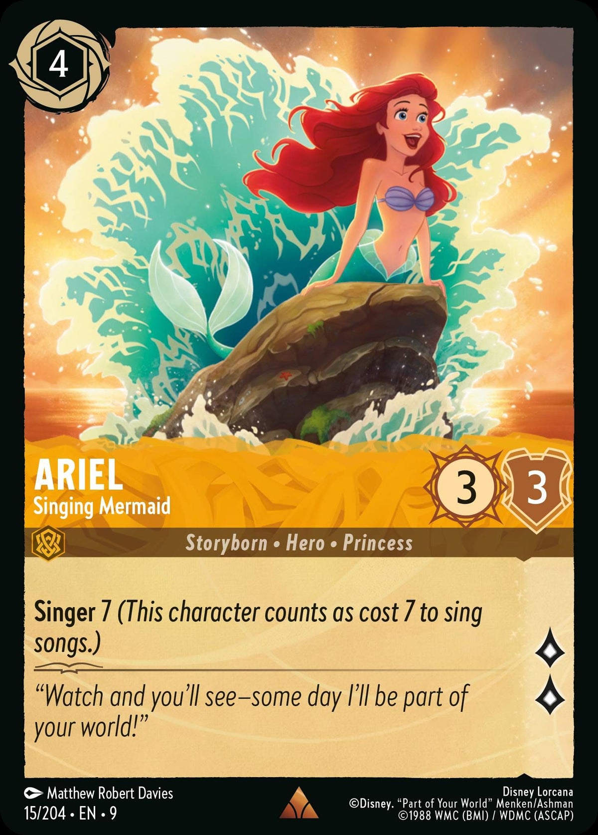 Ariel - Singing Mermaid - Fabled 15/204 - Near Mint