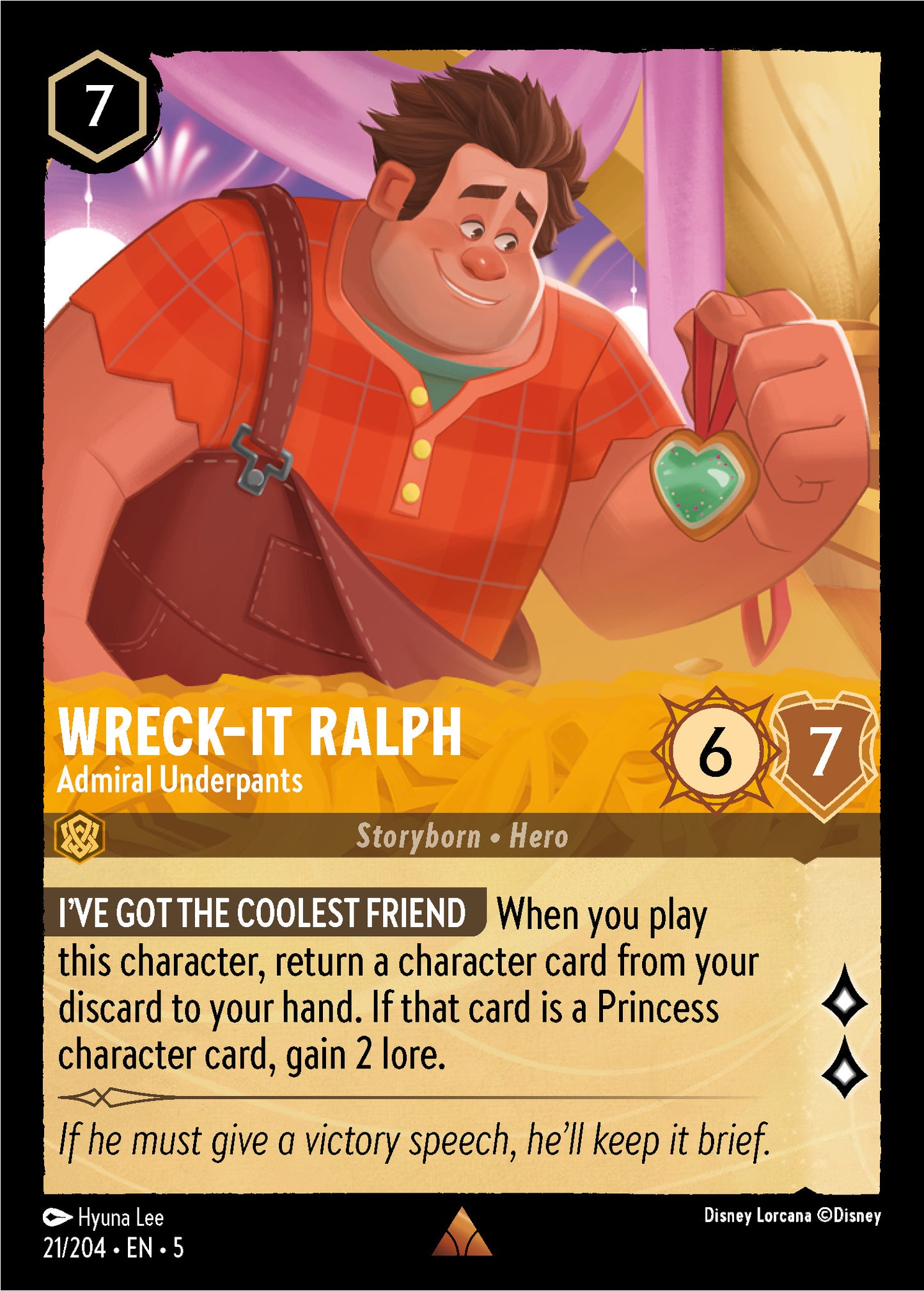 Wreck-It Ralph - Admiral Underpants - Shimmering Skies 21/204  - Near Mint - Ungraded