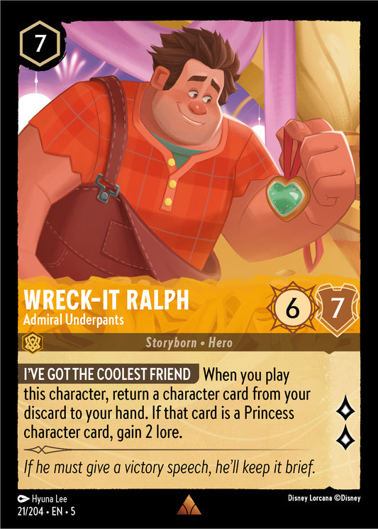 Wreck-It Ralph - Admiral Underpants - Shimmering Skies 21/204  - Near Mint - Ungraded