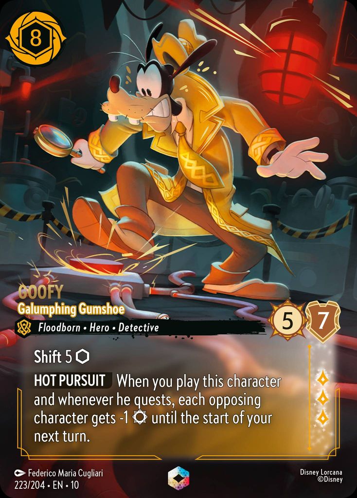 Goofy - Galumphing Gumshoe (Enchanted) - Whispers in the Well 223/204 (Foil) - Near Mint