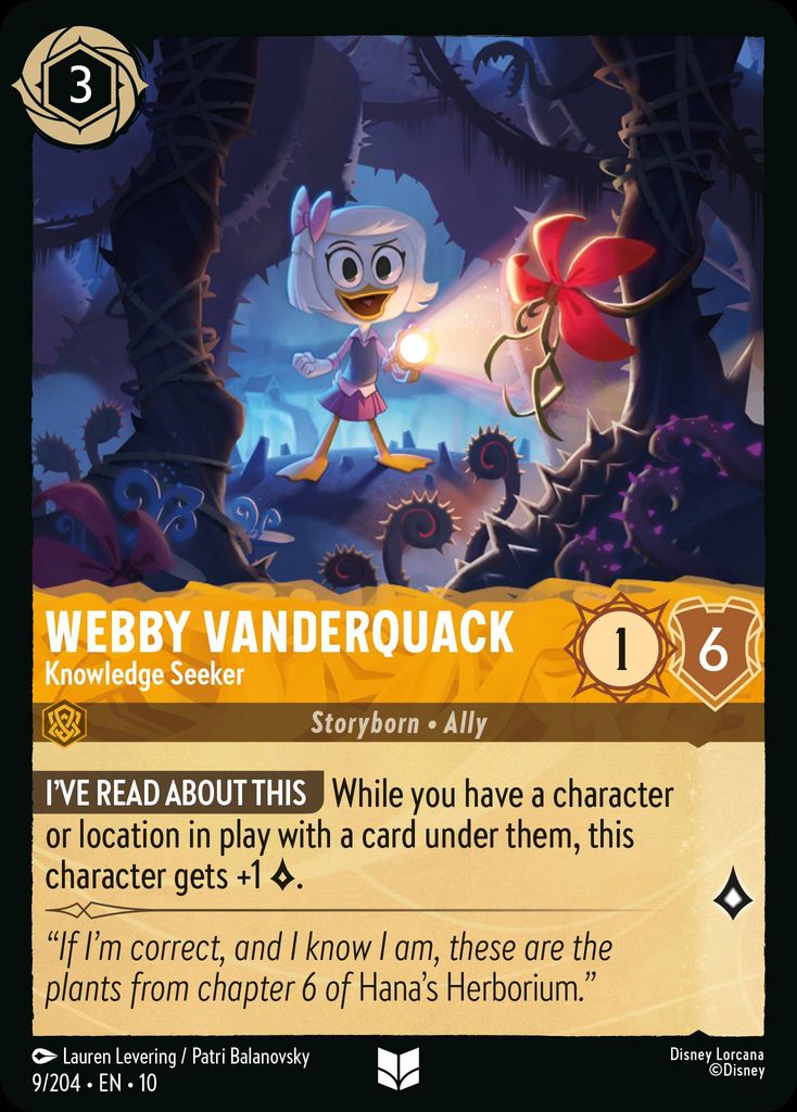 Webby Vanderquack - Knowledge Seeker - Whispers in the Well 9/204 (Foil) - Near Mint