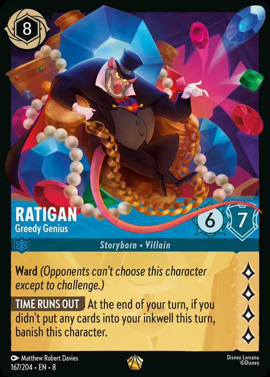 Ratigan - Greedy Genius - Reign of Jafar 167/204  - Near Mint - Ungraded