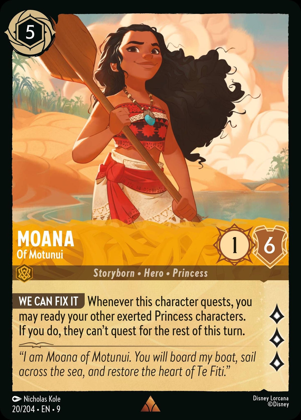 Moana - Of Motunui - Fabled 20/204 - Near Mint