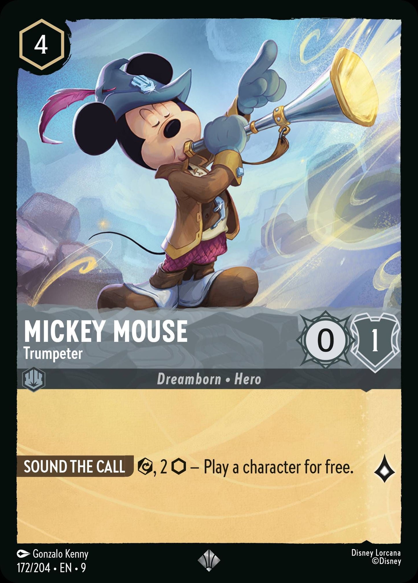 Mickey Mouse - Trumpeter - Fabled 172/204  - Near Mint