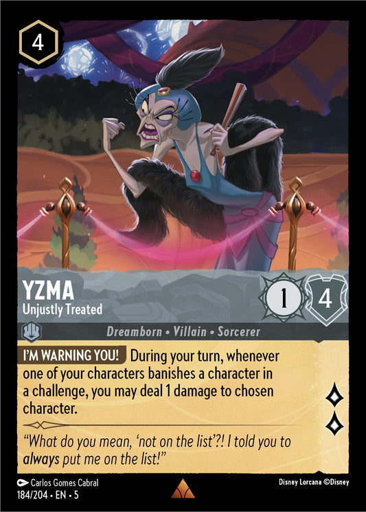 Yzma - Unjustly Treated - Shimmering Skies 184/204  (Foil) - Near Mint - Ungraded