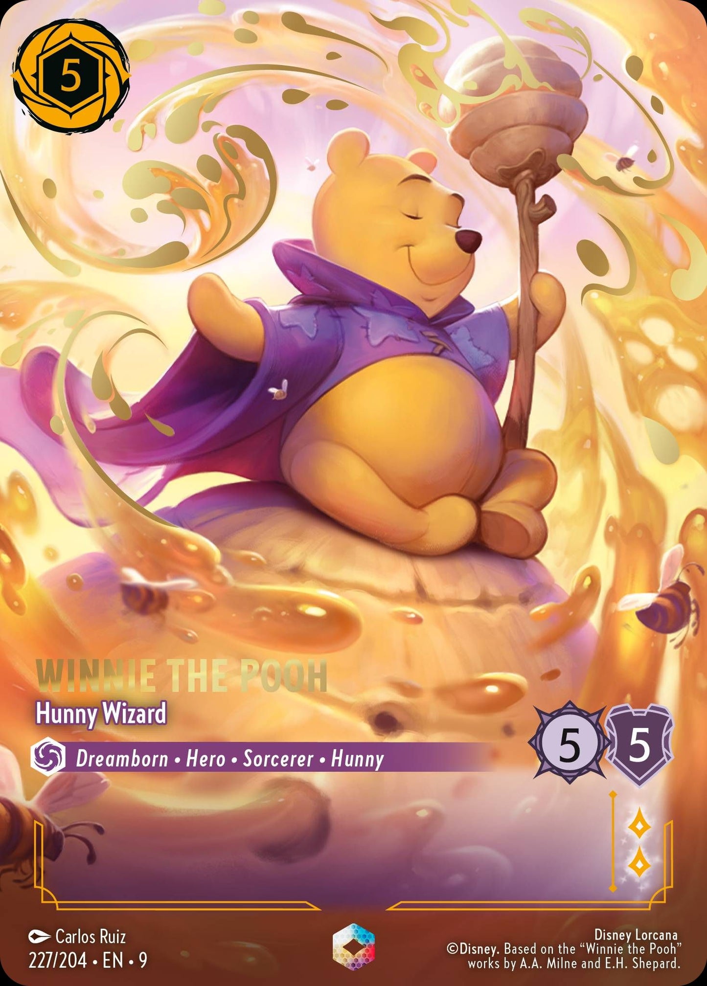 Winnie the Pooh - Hunny Wizard (Enchanted) - Fabled 227/204 (Foil) - Near Mint