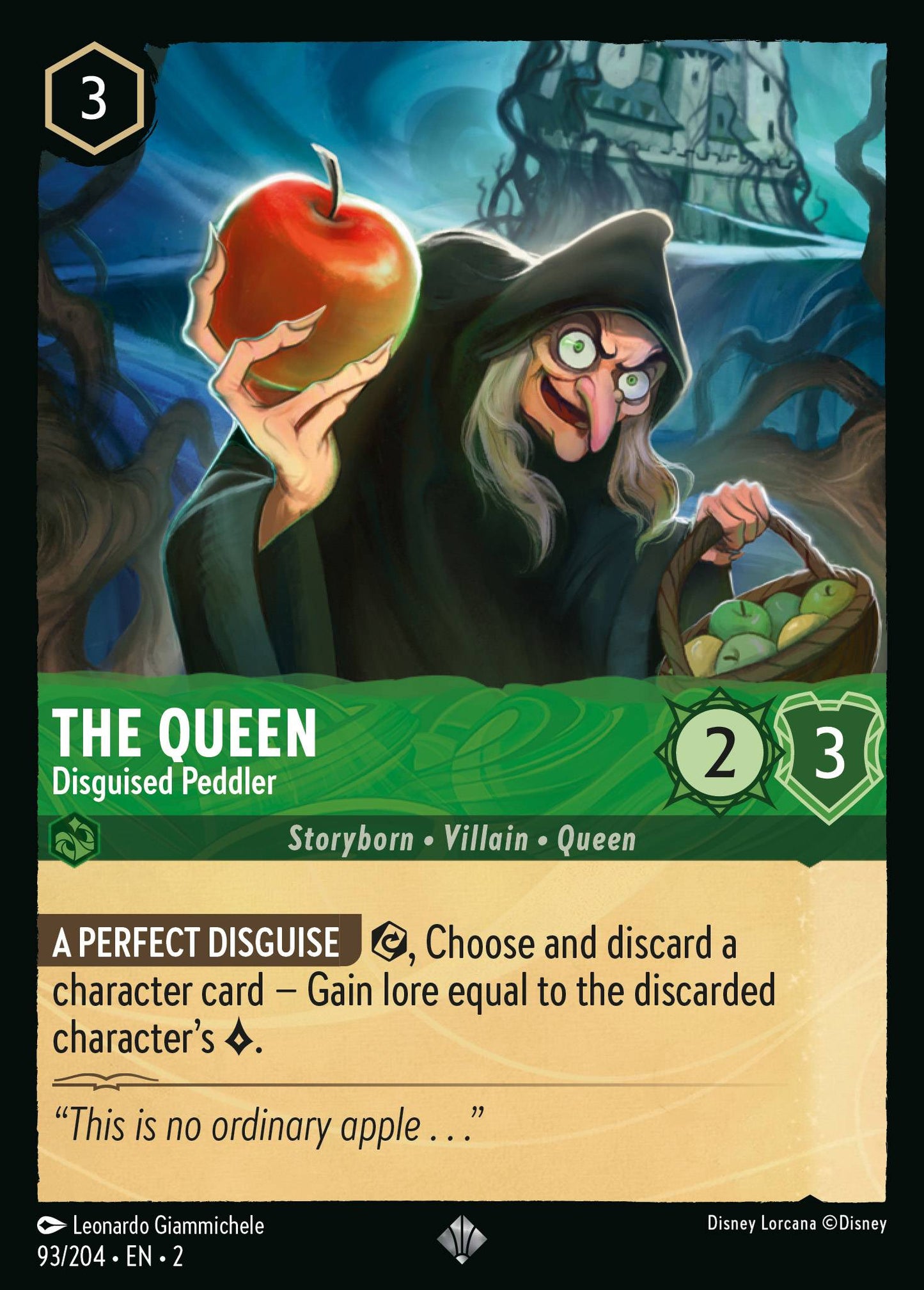 The Queen - Disguised Peddler - Rise of the Floodborn 93/204 - Near Mint
