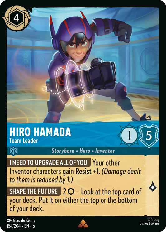 Hiro Hamada - Team Leader - Azurite Sea 154/204  (Foil) - Near Mint - Ungraded