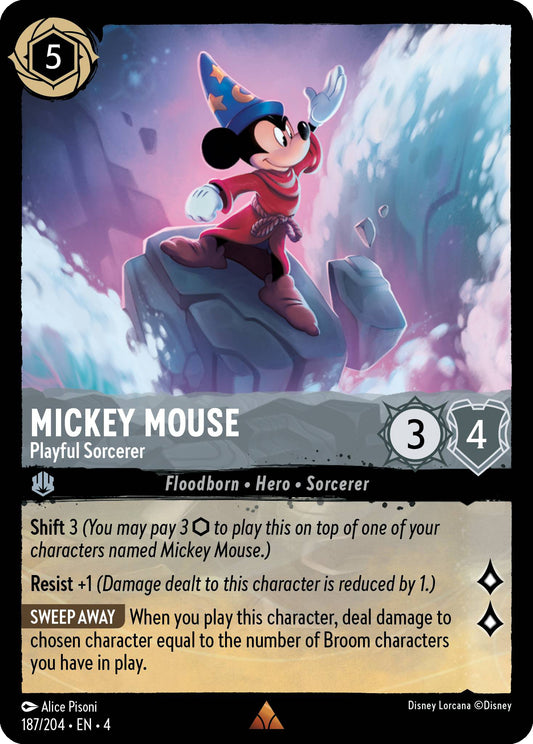 Mickey Mouse - Playful Sorcerer - Ursula's Return 187/204  - Near Mint - Ungraded