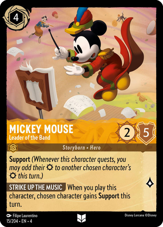 Mickey Mouse - Leader of the Band - Ursula's Return 15/204  (Foil) - Near Mint - Ungraded
