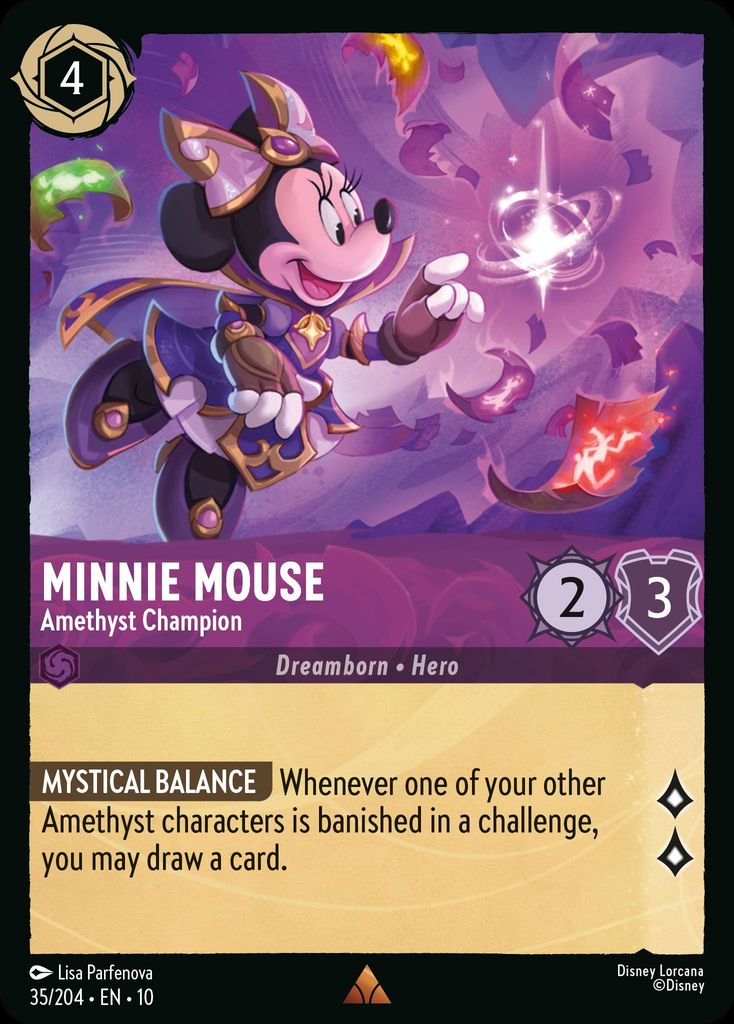 Minnie Mouse - Amethyst Champion - Whispers in the Well 35/204 (Foil) - Near Mint