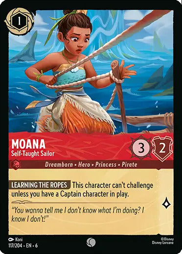 Moana - Self-Taught Sailor - Azurite Sea 117/204  (Foil) - Near Mint - Ungraded