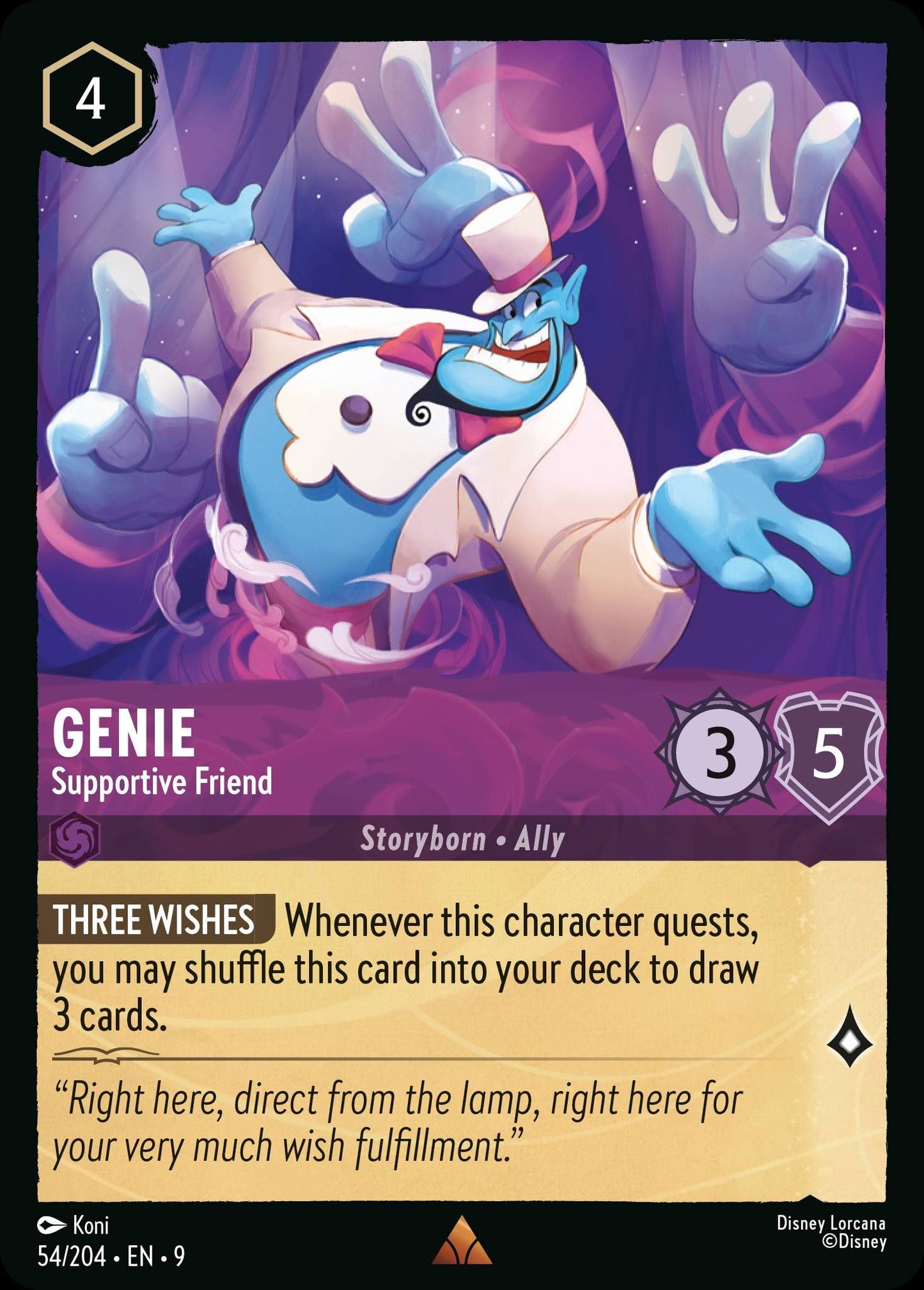 Genie - Supportive Friend - Fabled 54/204  - Near Mint - Ungraded