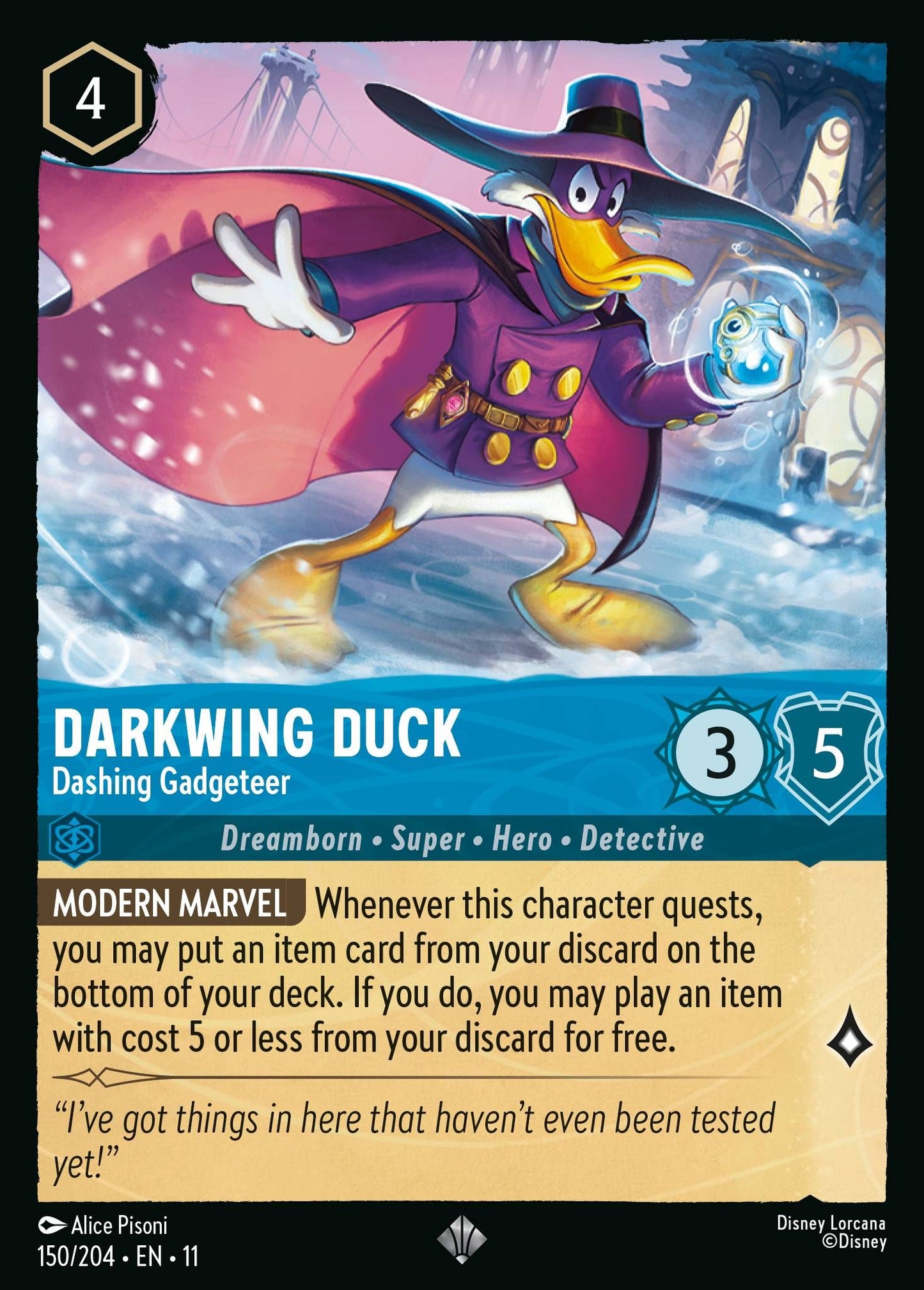 Darkwing Duck - Dashing Gadgeteer - Winterspell 150/204 - Near Mint